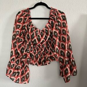 Hutch sold by Anthropologie Off shoulder bell sleeve top